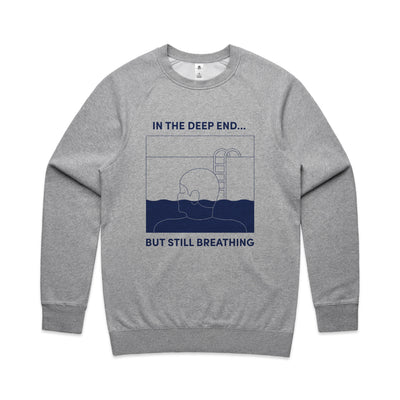 In The Deep End Jumper by Lonely Kids Club. All clothing from our T-shirts to our shorts and hoodies are ethically made, and printed packed and shipped from Sydney.