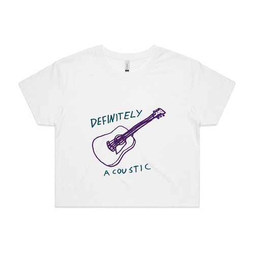 Definitely Acoustic Tee by Lonely Kids Club. All clothing from our T-shirts to our shorts and hoodies are ethically made, and printed packed and shipped from Sydney.