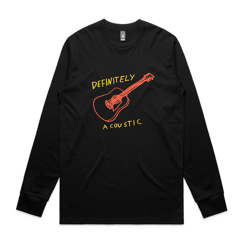 Definitely Acoustic Tee by Lonely Kids Club. All clothing from our T-shirts to our shorts and hoodies are ethically made, and printed packed and shipped from Sydney.