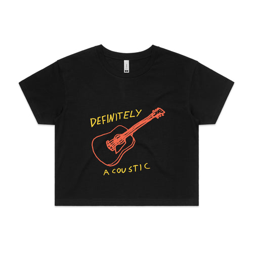 Definitely Acoustic Tee by Lonely Kids Club. All clothing from our T-shirts to our shorts and hoodies are ethically made, and printed packed and shipped from Sydney.