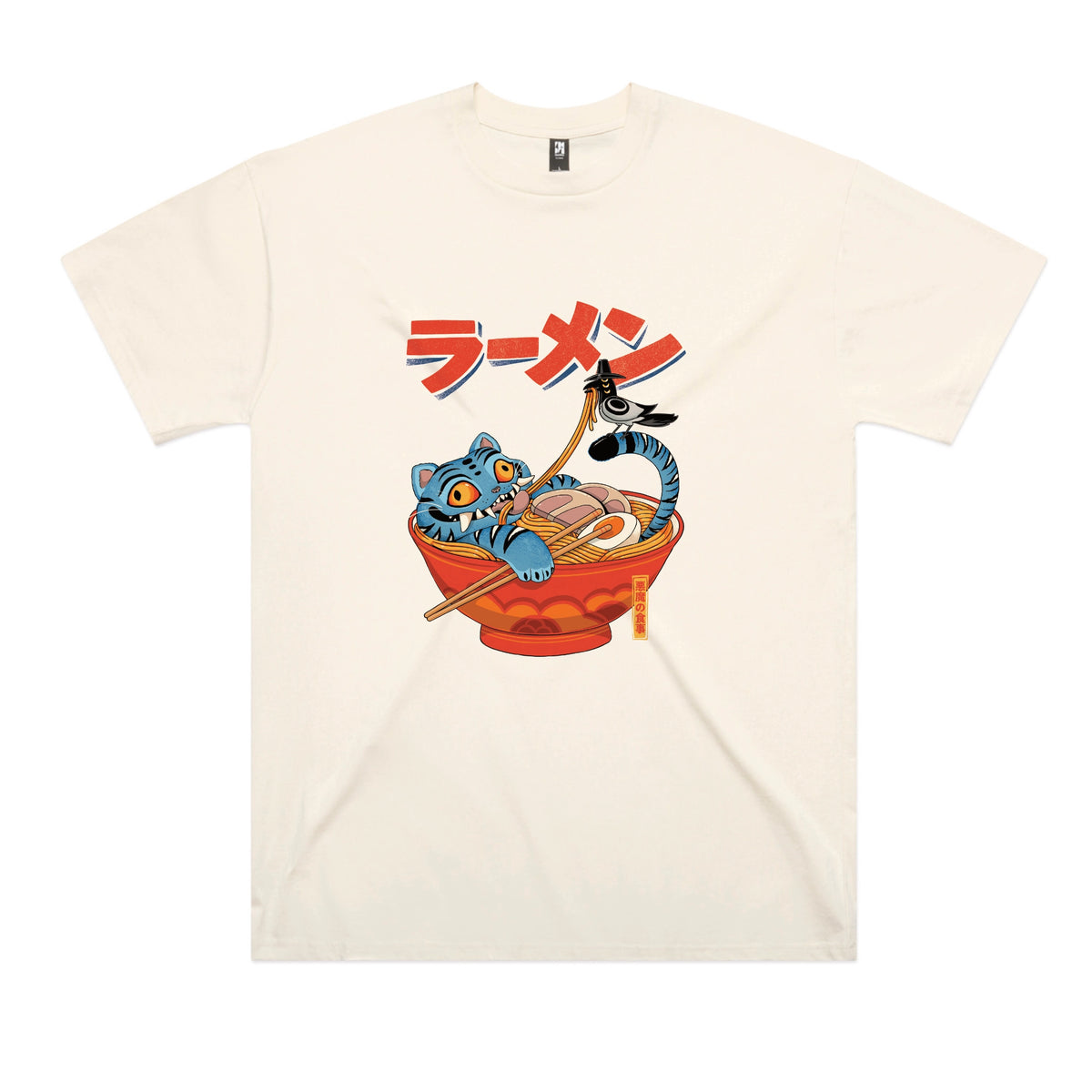 Ecru oversized t-shirt with Derpy Ramen graphic by Lonely Kids Club