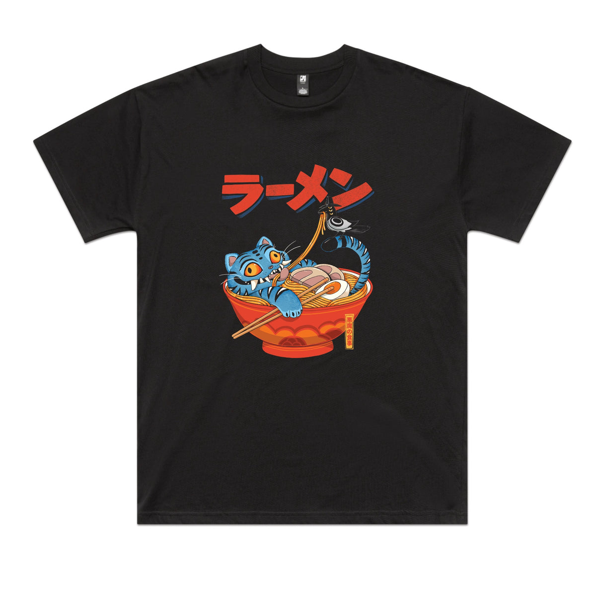 Black oversized t-shirt with Derpy Ramen graphic by Lonely Kids Club
