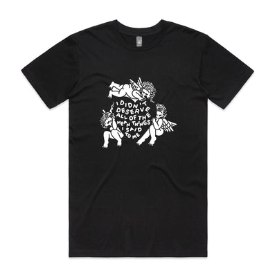 Deserve Tee by Lonely Kids Club. All clothing from our T-shirts to our shorts and hoodies are ethically made, and printed packed and shipped from Sydney.