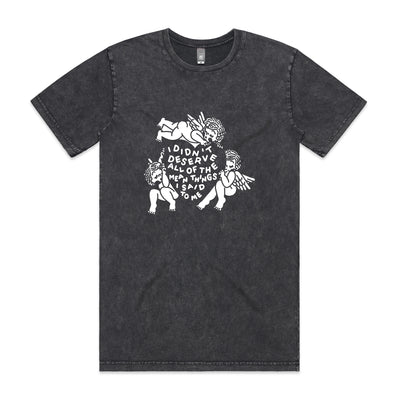 Deserve Tee by Lonely Kids Club. All clothing from our T-shirts to our shorts and hoodies are ethically made, and printed packed and shipped from Sydney.