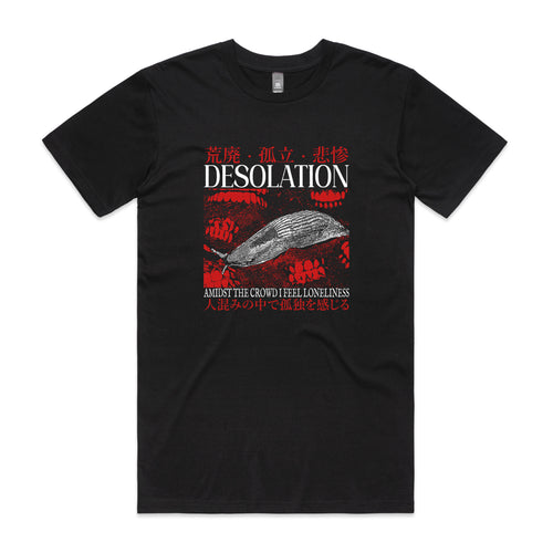Desolation Tee by Lonely Kids Club. All clothing from our T-shirts to our shorts and hoodies are ethically made, and printed packed and shipped from Sydney.