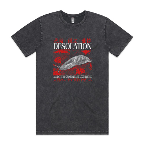 Desolation Tee by Lonely Kids Club. All clothing from our T-shirts to our shorts and hoodies are ethically made, and printed packed and shipped from Sydney.