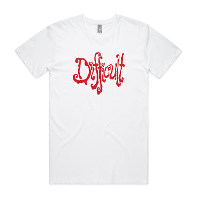 Difficult Tee by Lonely Kids Club. All clothing from our T-shirts to our shorts and hoodies are ethically made, and printed packed and shipped from Sydney.