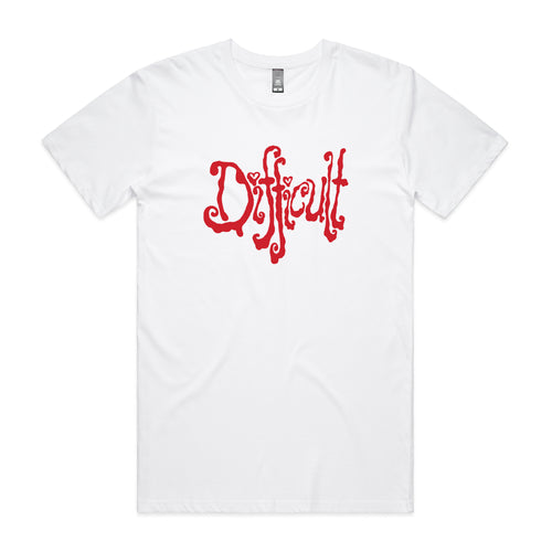 Difficult Tee by Lonely Kids Club. All clothing from our T-shirts to our shorts and hoodies are ethically made, and printed packed and shipped from Sydney.