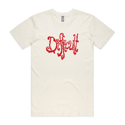 Difficult Tee by Lonely Kids Club. All clothing from our T-shirts to our shorts and hoodies are ethically made, and printed packed and shipped from Sydney.