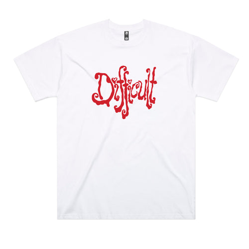 Difficult Tee by Lonely Kids Club. All clothing from our T-shirts to our shorts and hoodies are ethically made, and printed packed and shipped from Sydney.