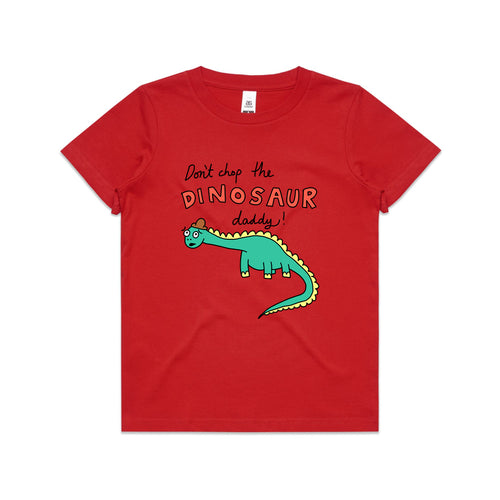 Don't Chop The Dinosaur Kids Tee by Lonely Kids Club. All clothing from our T-shirts to our shorts and hoodies are ethically made, and printed packed and shipped from Sydney.
