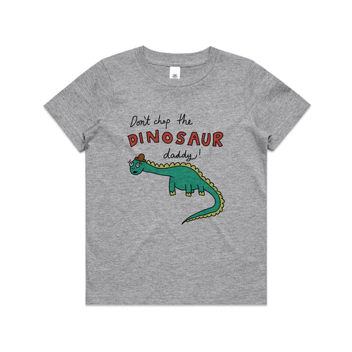 Don't Chop The Dinosaur Kids Tee by Lonely Kids Club. All clothing from our T-shirts to our shorts and hoodies are ethically made, and printed packed and shipped from Sydney.