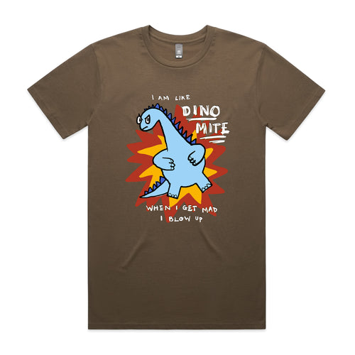 Dino Mite Tee by Lonely Kids Club. All clothing from our T-shirts to our shorts and hoodies are ethically made, and printed packed and shipped from Sydney.