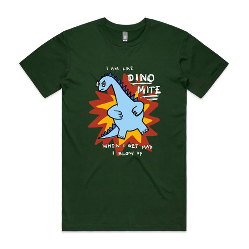Dino Mite Tee by Lonely Kids Club. All clothing from our T-shirts to our shorts and hoodies are ethically made, and printed packed and shipped from Sydney.