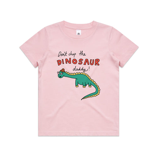 Don't Chop The Dinosaur Kids Tee by Lonely Kids Club. All clothing from our T-shirts to our shorts and hoodies are ethically made, and printed packed and shipped from Sydney.