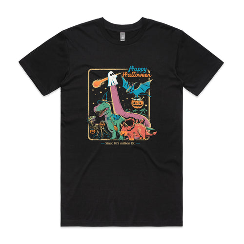 Dino Halloween Tee by Lonely Kids Club. All clothing from our T-shirts to our shorts and hoodies are ethically made, and printed packed and shipped from Sydney.