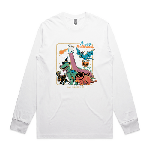 Dino Halloween Tee by Lonely Kids Club. All clothing from our T-shirts to our shorts and hoodies are ethically made, and printed packed and shipped from Sydney.