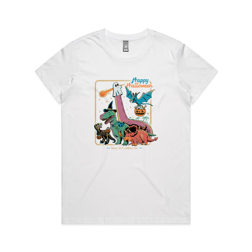 Dino Halloween Tee by Lonely Kids Club. All clothing from our T-shirts to our shorts and hoodies are ethically made, and printed packed and shipped from Sydney.