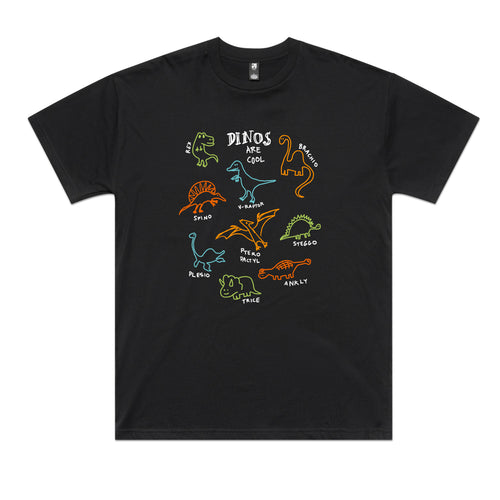 Dinos Are Cool Tee by Lonely Kids Club. All clothing from our T-shirts to our shorts and hoodies are ethically made, and printed packed and shipped from Sydney.