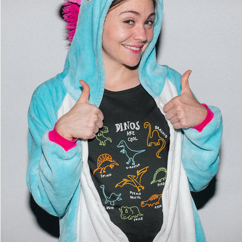 Dinos Are Cool Tee by Lonely Kids Club. All clothing from our T-shirts to our shorts and hoodies are ethically made, and printed packed and shipped from Sydney.