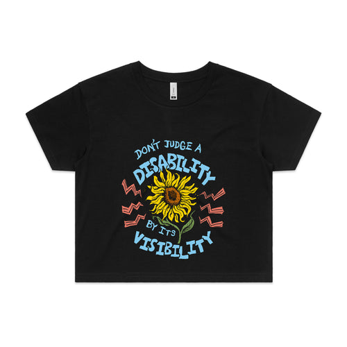 Disability Visibility Tee by Lonely Kids Club. All clothing from our T-shirts to our shorts and hoodies are ethically made, and printed packed and shipped from Sydney.