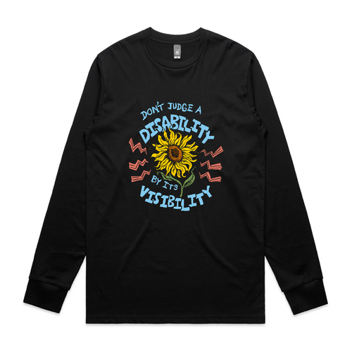 Disability Visibility Tee by Lonely Kids Club. All clothing from our T-shirts to our shorts and hoodies are ethically made, and printed packed and shipped from Sydney.