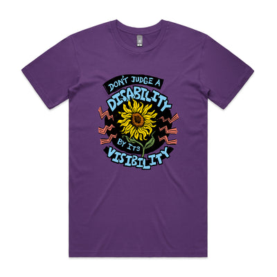 Disability Visibility Tee by Lonely Kids Club. All clothing from our T-shirts to our shorts and hoodies are ethically made, and printed packed and shipped from Sydney.