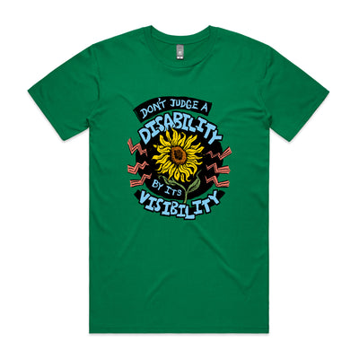 Disability Visibility Tee by Lonely Kids Club. All clothing from our T-shirts to our shorts and hoodies are ethically made, and printed packed and shipped from Sydney.
