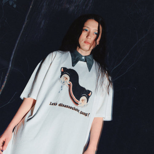 Disassociate Tee by Lonely Kids Club. All clothing from our T-shirts to our shorts and hoodies are ethically made, and printed packed and shipped from Sydney.