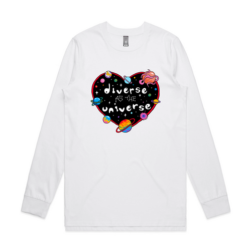 Diverse As The Universe Tee by Lonely Kids Club. All clothing from our T-shirts to our shorts and hoodies are ethically made, and printed packed and shipped from Sydney.