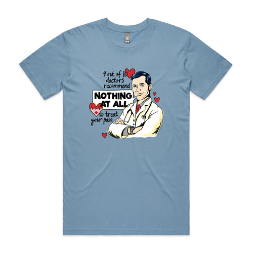 Doctors Recommend Tee by Lonely Kids Club. All clothing from our T-shirts to our shorts and hoodies are ethically made, and printed packed and shipped from Sydney.