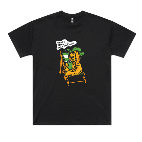 Dog Beers Oversized Tee by Lonely Kids Club. All clothing from our T-shirts to our shorts and hoodies are ethically made, and printed packed and shipped from Sydney.