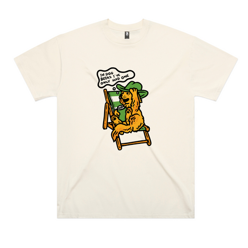 Dog Beers Oversized Tee by Lonely Kids Club. All clothing from our T-shirts to our shorts and hoodies are ethically made, and printed packed and shipped from Sydney.