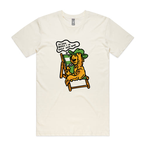 Dog Beers Tee by Lonely Kids Club. All clothing from our T-shirts to our shorts and hoodies are ethically made, and printed packed and shipped from Sydney.