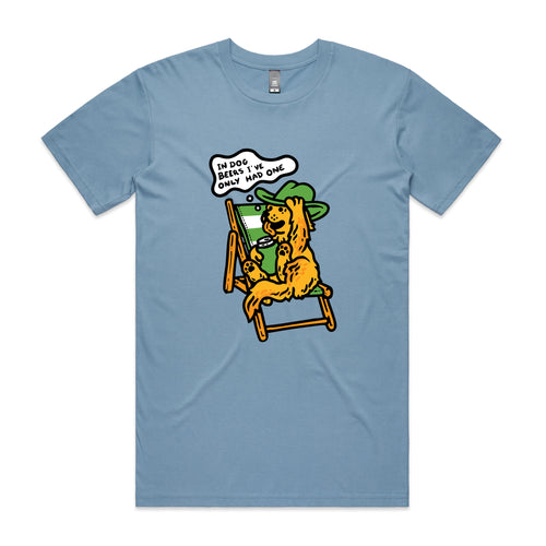 Dog Beers Tee by Lonely Kids Club. All clothing from our T-shirts to our shorts and hoodies are ethically made, and printed packed and shipped from Sydney.