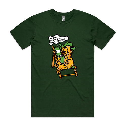 Dog Beers Tee by Lonely Kids Club. All clothing from our T-shirts to our shorts and hoodies are ethically made, and printed packed and shipped from Sydney.