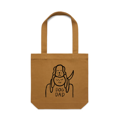 Dog Dad Tote by Lonely Kids Club. All clothing from our T-shirts to our shorts and hoodies are ethically made, and printed packed and shipped from Sydney.