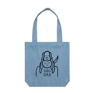 Dog Dad Tote by Lonely Kids Club. All clothing from our T-shirts to our shorts and hoodies are ethically made, and printed packed and shipped from Sydney.