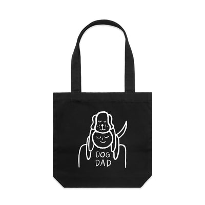 Dog Dad Tote by Lonely Kids Club. All clothing from our T-shirts to our shorts and hoodies are ethically made, and printed packed and shipped from Sydney.