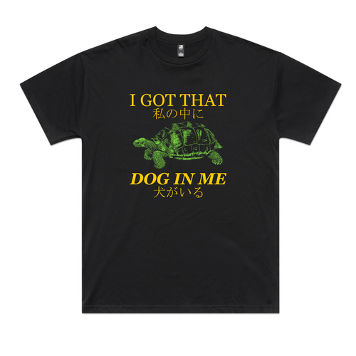 I Got That Dog In Me Tee by Lonely Kids Club. All clothing from our T-shirts to our shorts and hoodies are ethically made, and printed packed and shipped from Sydney.