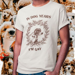 Dog Years Tee by Lonely Kids Club. All clothing from our T-shirts to our shorts and hoodies are ethically made, and printed packed and shipped from Sydney.