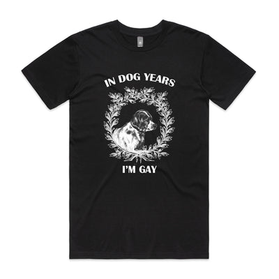 Dog Years Tee by Lonely Kids Club. All clothing from our T-shirts to our shorts and hoodies are ethically made, and printed packed and shipped from Sydney.