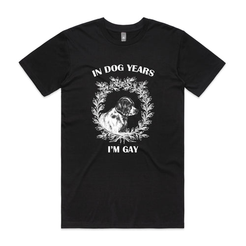 Dog Years Tee by Lonely Kids Club. All clothing from our T-shirts to our shorts and hoodies are ethically made, and printed packed and shipped from Sydney.