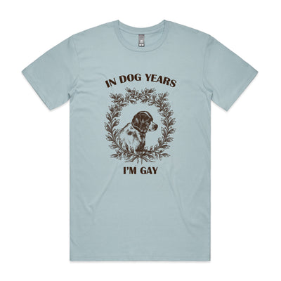 Dog Years Tee by Lonely Kids Club. All clothing from our T-shirts to our shorts and hoodies are ethically made, and printed packed and shipped from Sydney.