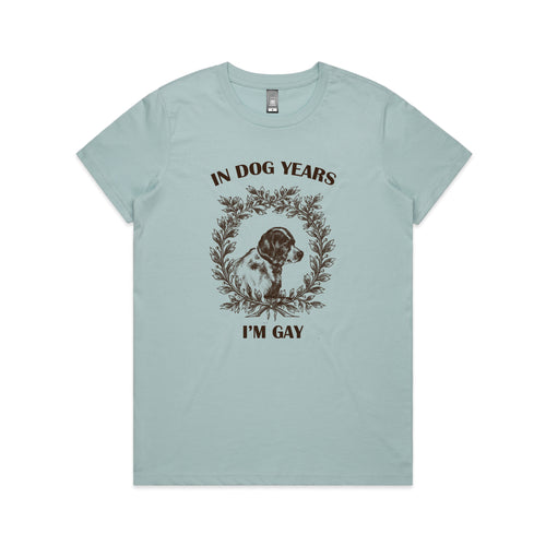 Dog Years Tee by Lonely Kids Club. All clothing from our T-shirts to our shorts and hoodies are ethically made, and printed packed and shipped from Sydney.