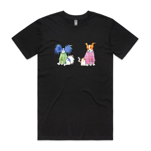 Dogs In Jumpers Tee by Lonely Kids Club. All clothing from our T-shirts to our shorts and hoodies are ethically made, and printed packed and shipped from Sydney.