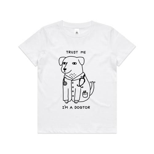 Dogtor Kids Tee by Lonely Kids Club. All clothing from our T-shirts to our shorts and hoodies are ethically made, and printed packed and shipped from Sydney.