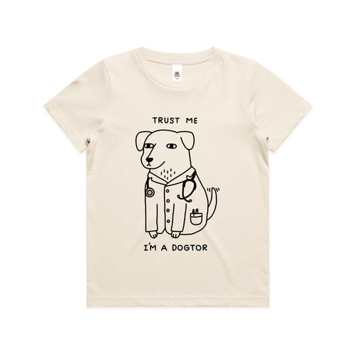 Dogtor Kids Tee by Lonely Kids Club. All clothing from our T-shirts to our shorts and hoodies are ethically made, and printed packed and shipped from Sydney.