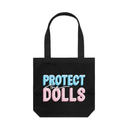 Protect The Dolls Tote by Lonely Kids Club. All clothing from our T-shirts to our shorts and hoodies are ethically made, and printed packed and shipped from Sydney.