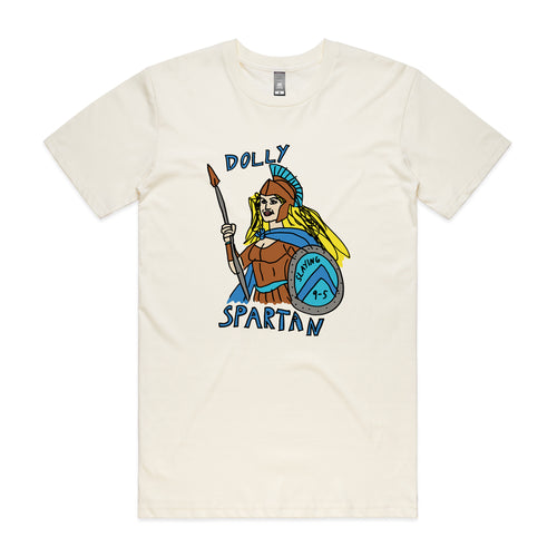 Dolly Spartan Tee by Lonely Kids Club. All clothing from our T-shirts to our shorts and hoodies are ethically made, and printed packed and shipped from Sydney.